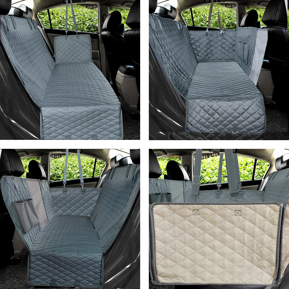 Car bench seat cover with quilted pattern in a vehicle