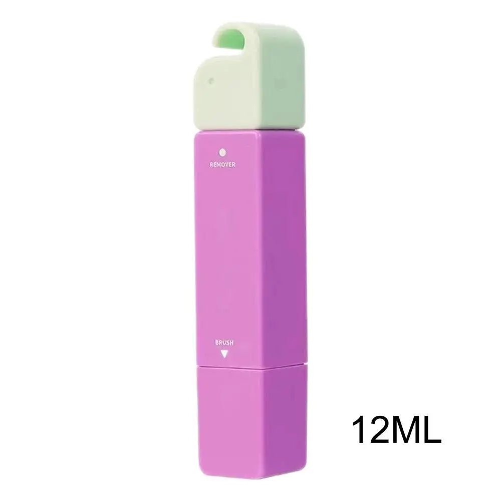 Purple stain remover pen with green cap on a white background, labeled '12ML'.