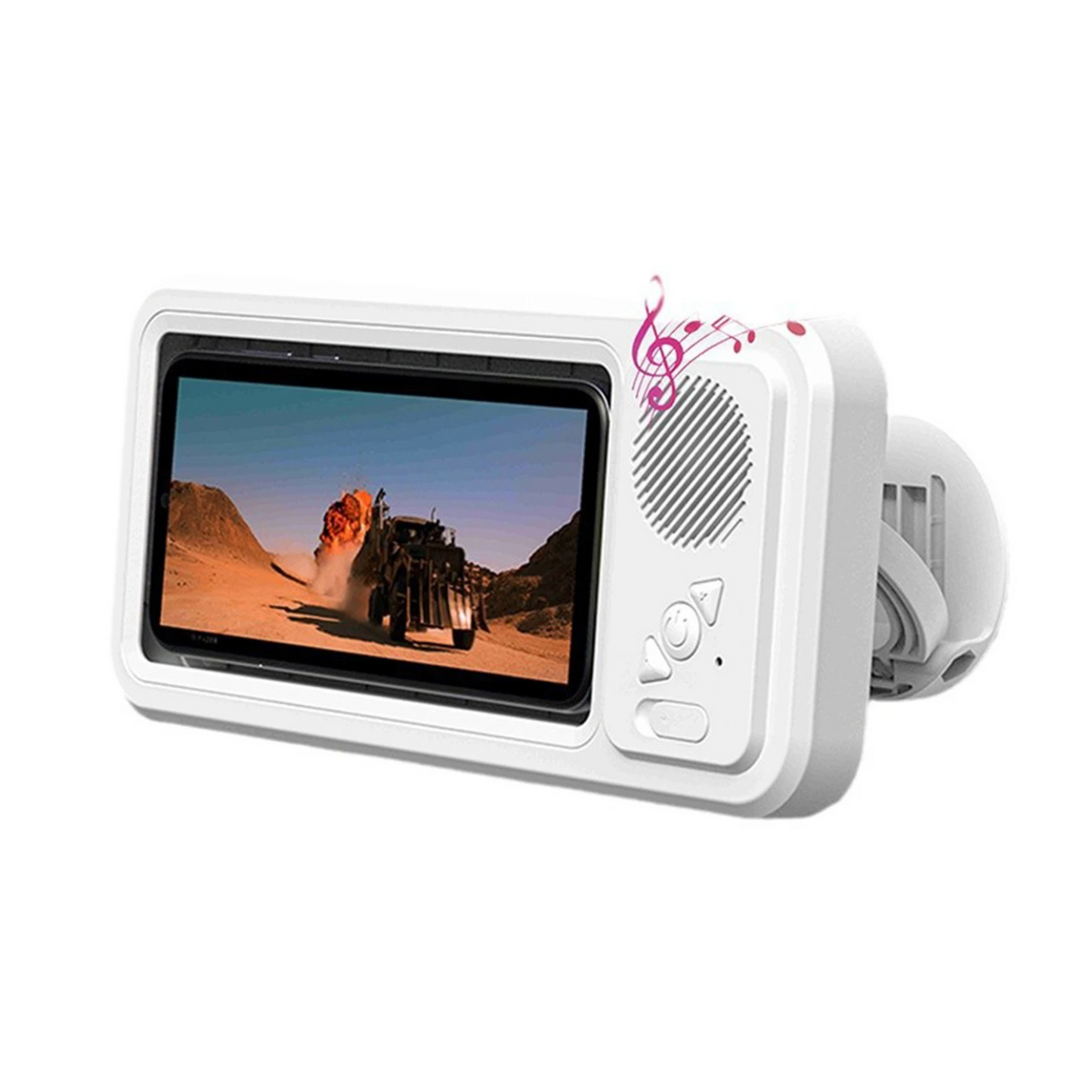 White Shower Phone Holder with Speaker