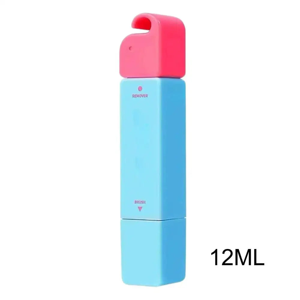 Small blue and pink stain remover pen with '12ML' text on a white background
